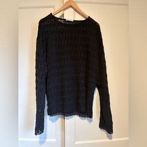 Zara Sheer Black Long Sleeve Top